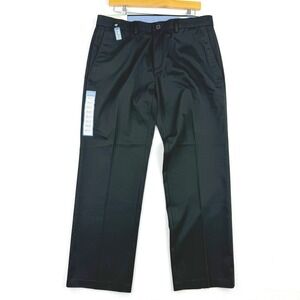 Haggar Straight Fit Stretch Dress Pants Flat Front Black 34x29 NWT